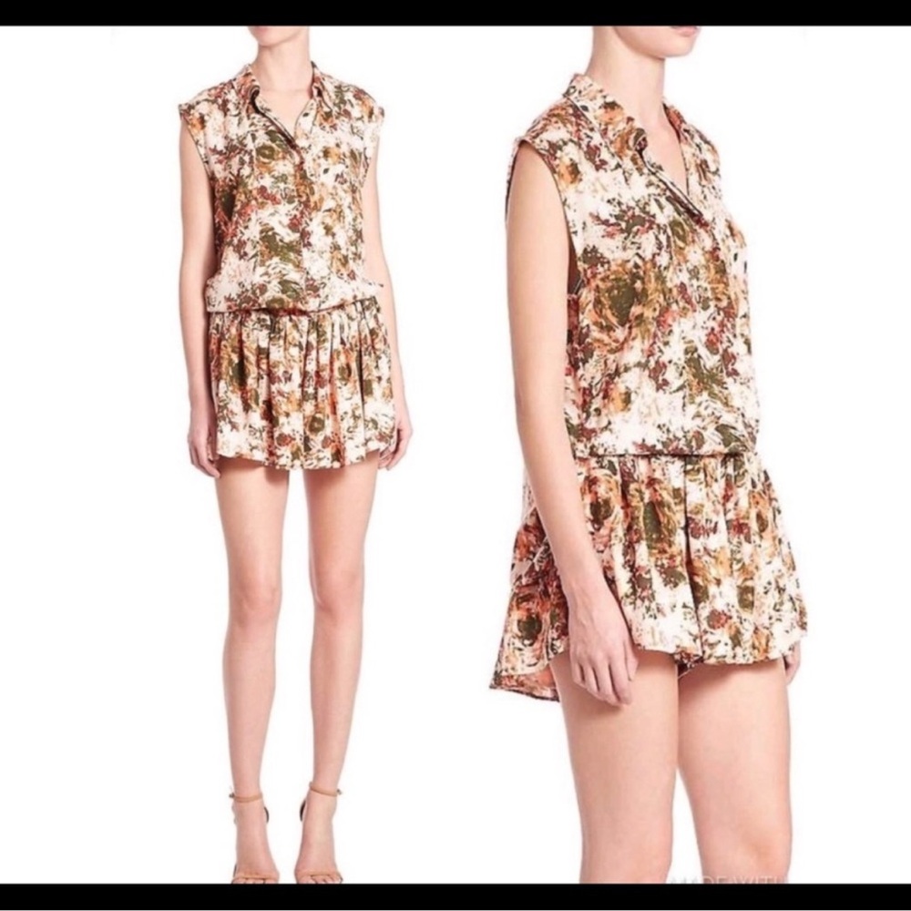 Prose & Poetry Floral Print Sleeveless Romper XS